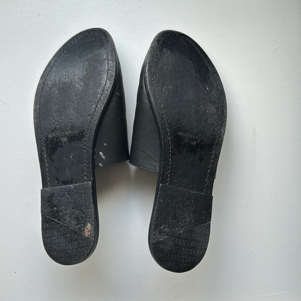 TKEES Black Leather Slide Mules - Picture 2 of 2